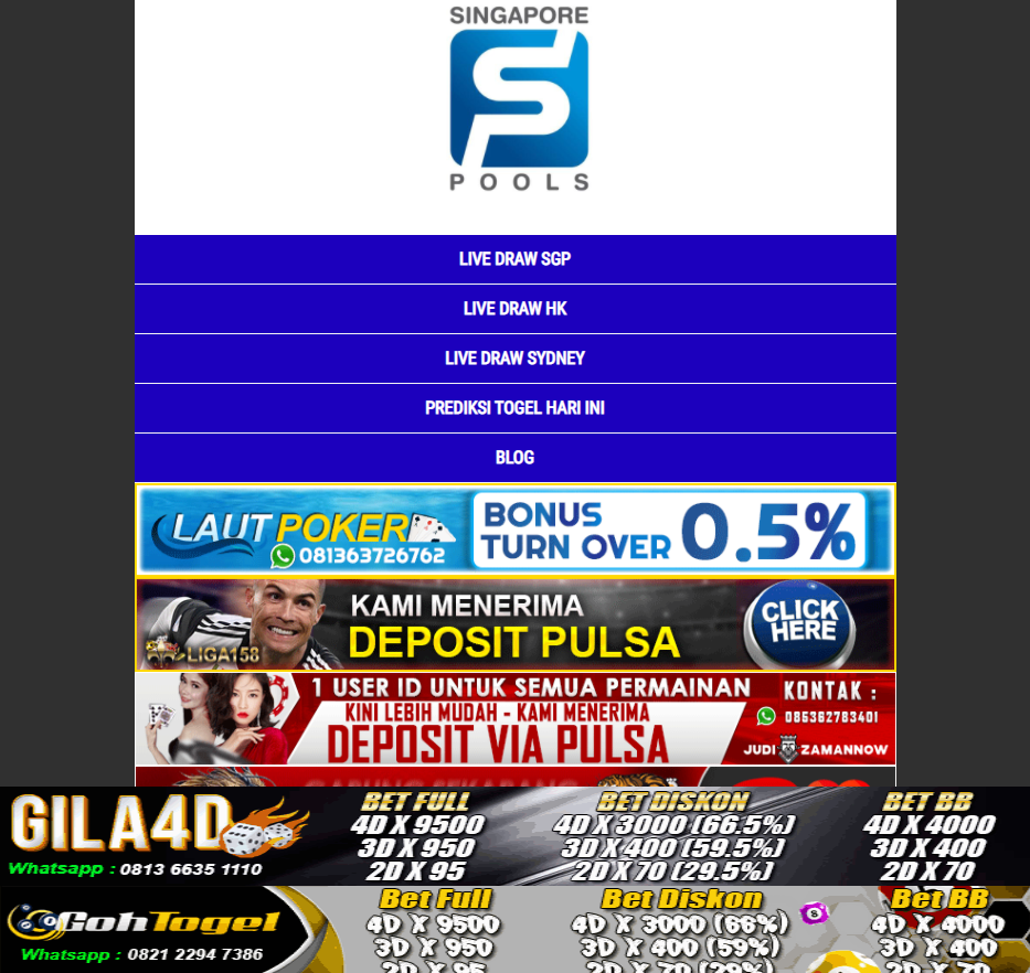 13+ Keluaran Sgp Live Hari Ini Tercepat Singapore Pools Result 4d